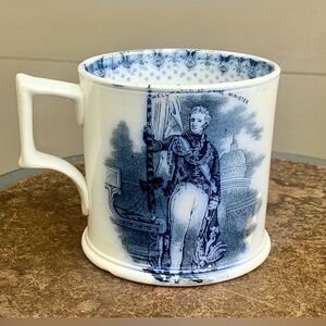 c. 1850s Antique Duke of Wellington at Waterloo Transferware Mug